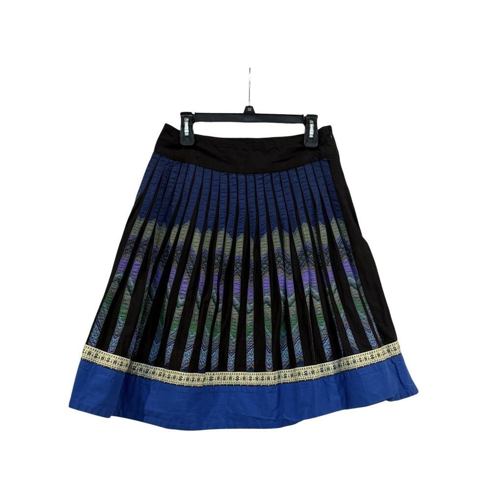 Lithe Anthropologie Women’s Linen/Cotton Pleated Multicolor Artsy SZ 4